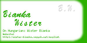 bianka wister business card